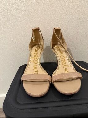 Sam Edelman Nude Beige Ankle-Strap Heels